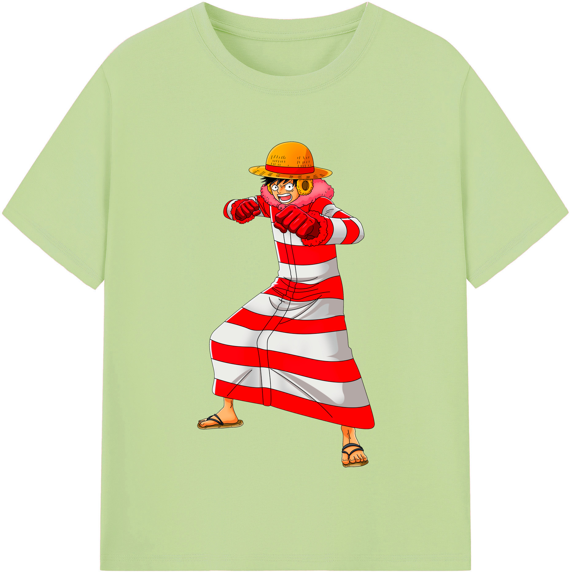 ワンピース モンキー・D・ルフィ ONE PIECE Monkey D. Luffy 綿100％半袖Tシャツ（フロントプリント）